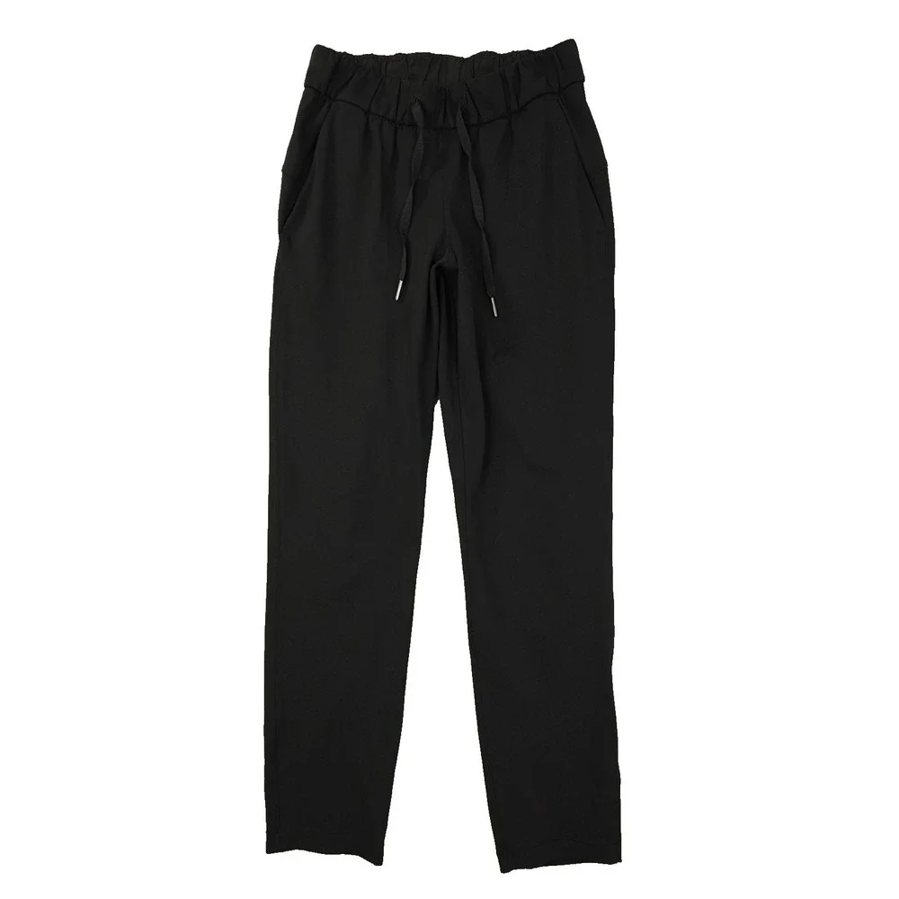 Lululemon On The Fly 7/8 Ankle Pants Size 2 Yoga Workout Black‎ Pockets Luxtreme